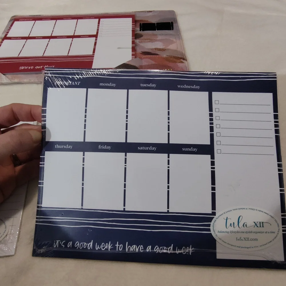 Weekly Planner Set - Red, Blue, White